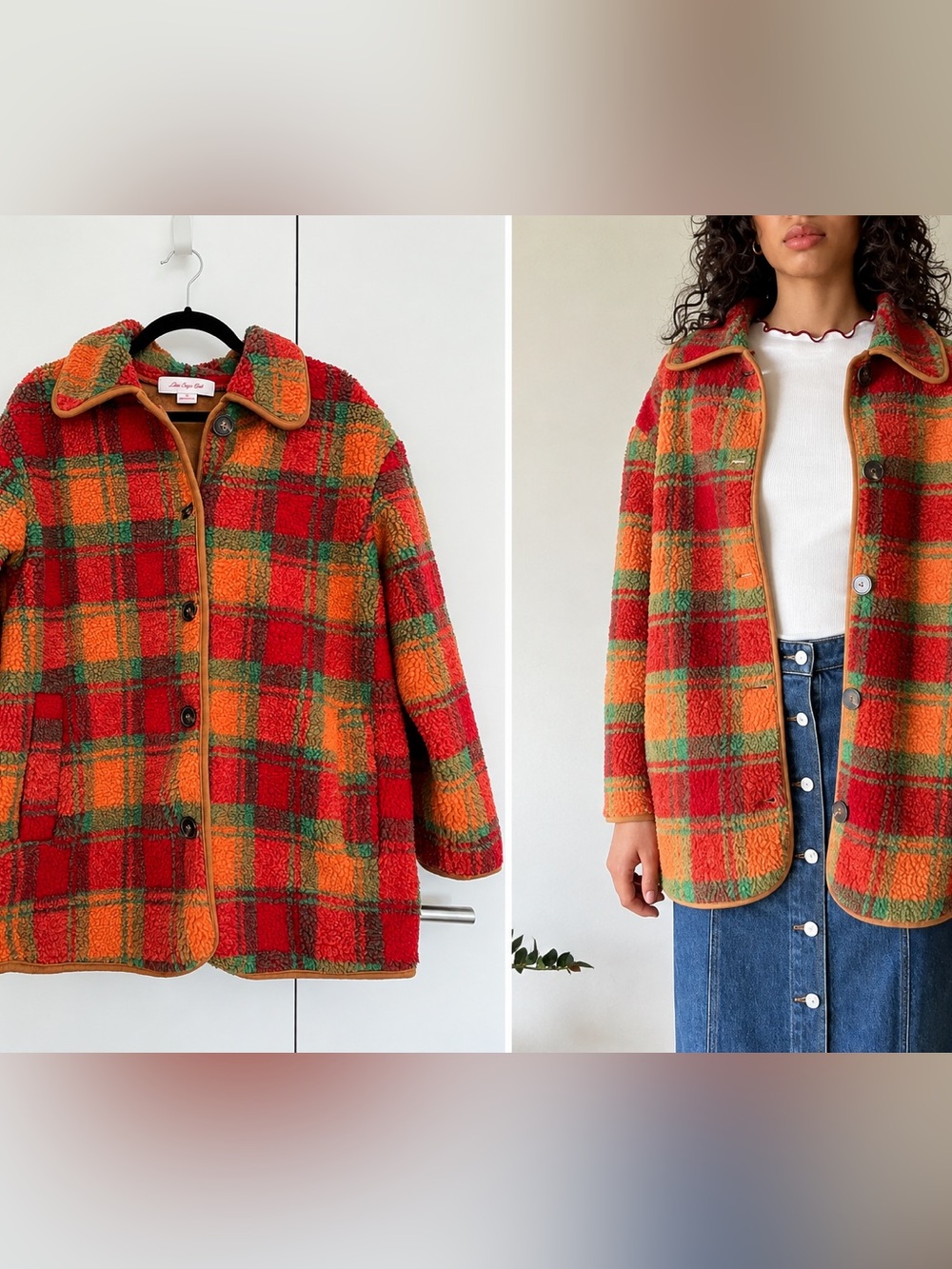 Lisa Says Gah Sherpa Jacket | 70s-Inspired Plaid | Cottagecore Autumn